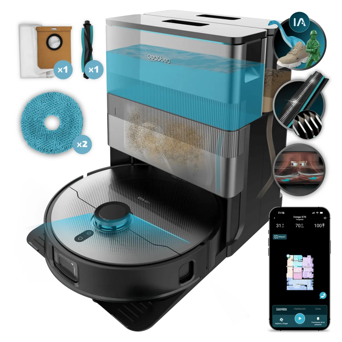Cecotec Conga X100 con estación All-in Home